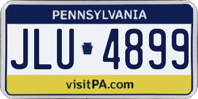 PA license plate JLU4899