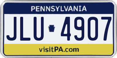 PA license plate JLU4907