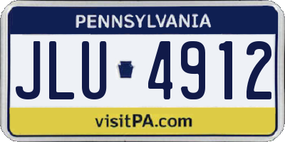 PA license plate JLU4912