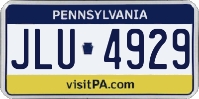 PA license plate JLU4929