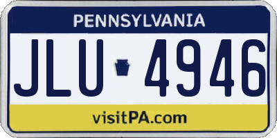 PA license plate JLU4946