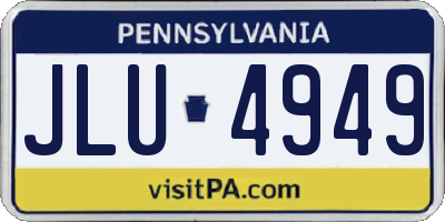 PA license plate JLU4949
