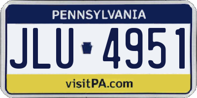 PA license plate JLU4951