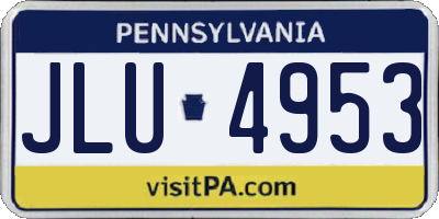 PA license plate JLU4953