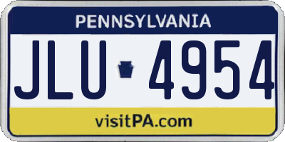 PA license plate JLU4954