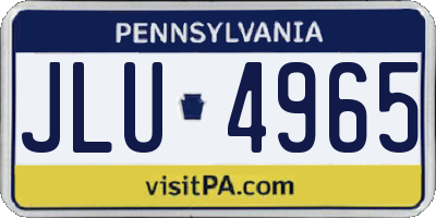 PA license plate JLU4965