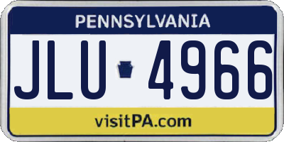 PA license plate JLU4966