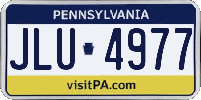 PA license plate JLU4977