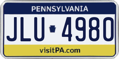PA license plate JLU4980