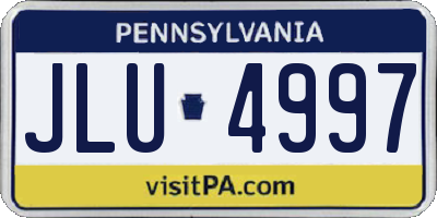 PA license plate JLU4997
