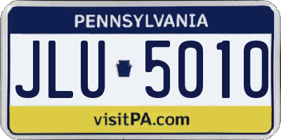PA license plate JLU5010