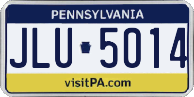 PA license plate JLU5014