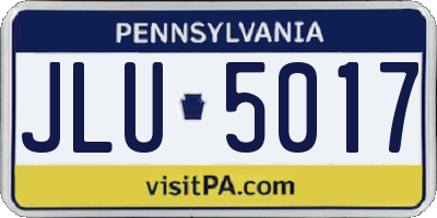 PA license plate JLU5017