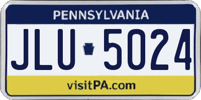 PA license plate JLU5024
