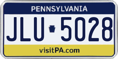 PA license plate JLU5028