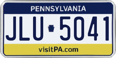 PA license plate JLU5041
