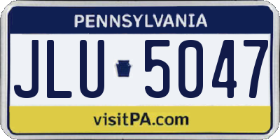 PA license plate JLU5047