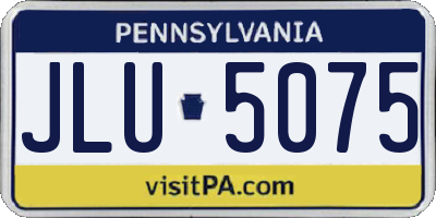 PA license plate JLU5075