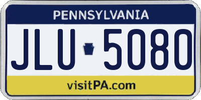 PA license plate JLU5080