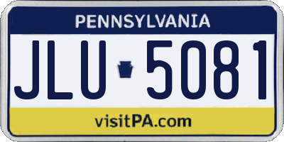 PA license plate JLU5081