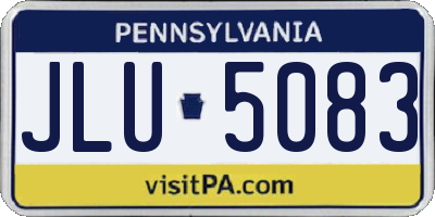 PA license plate JLU5083