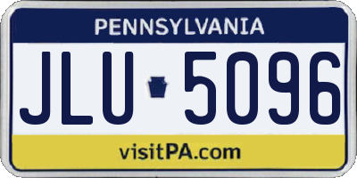 PA license plate JLU5096