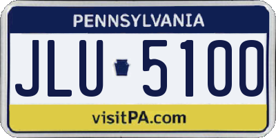 PA license plate JLU5100