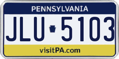 PA license plate JLU5103