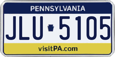 PA license plate JLU5105