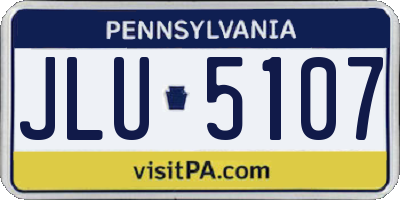 PA license plate JLU5107