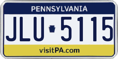 PA license plate JLU5115