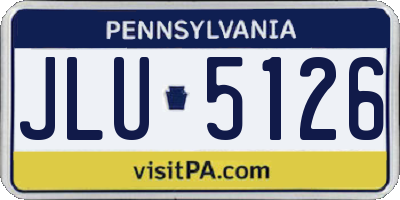 PA license plate JLU5126