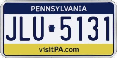 PA license plate JLU5131
