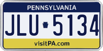 PA license plate JLU5134