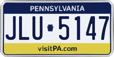PA license plate JLU5147