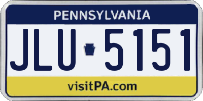 PA license plate JLU5151