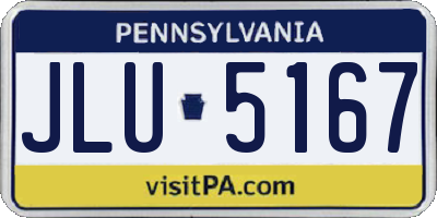 PA license plate JLU5167