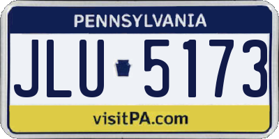 PA license plate JLU5173