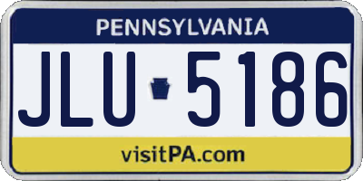 PA license plate JLU5186