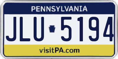 PA license plate JLU5194