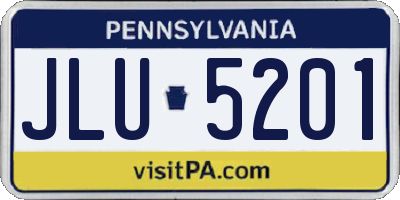 PA license plate JLU5201