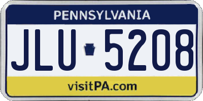 PA license plate JLU5208