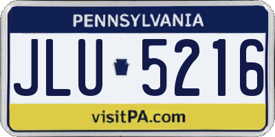 PA license plate JLU5216