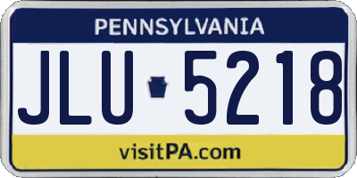 PA license plate JLU5218
