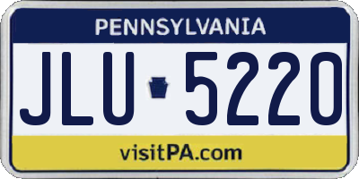 PA license plate JLU5220