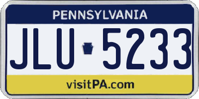 PA license plate JLU5233