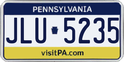 PA license plate JLU5235