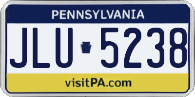 PA license plate JLU5238