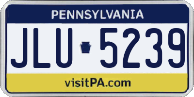 PA license plate JLU5239