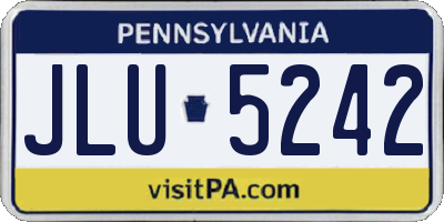 PA license plate JLU5242
